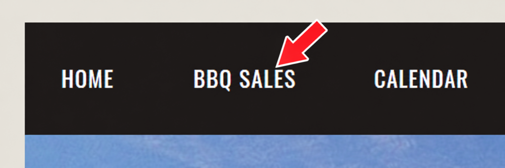 arrow pointing to bbq sales